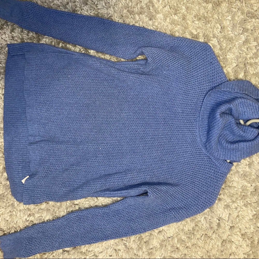 Madewell - blue turtleneck sweater